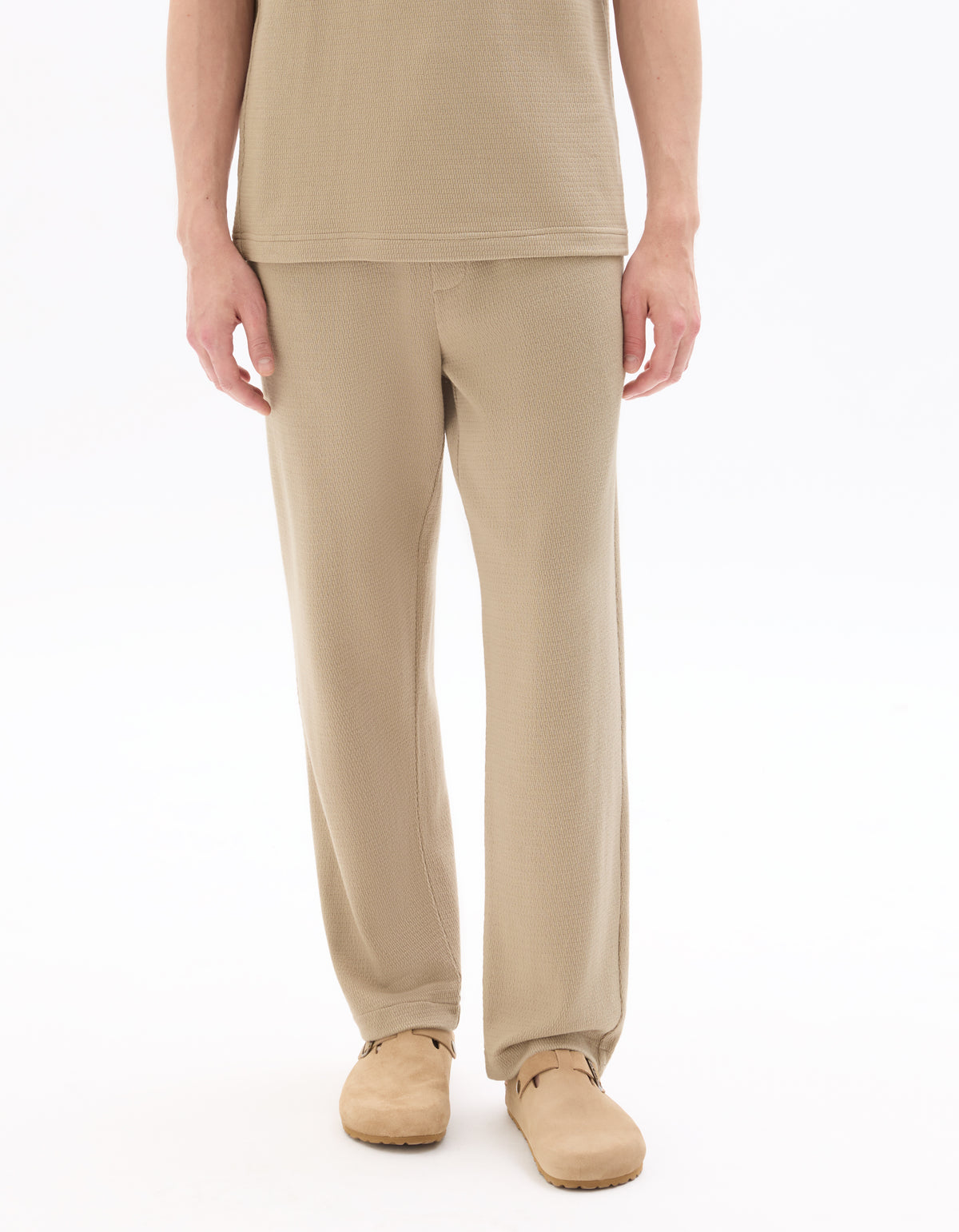 Relaxed Fit 100% Cotton Casual Trousers - Taupe