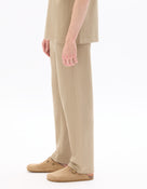 Relaxed Fit 100% Cotton Casual Trousers - Taupe