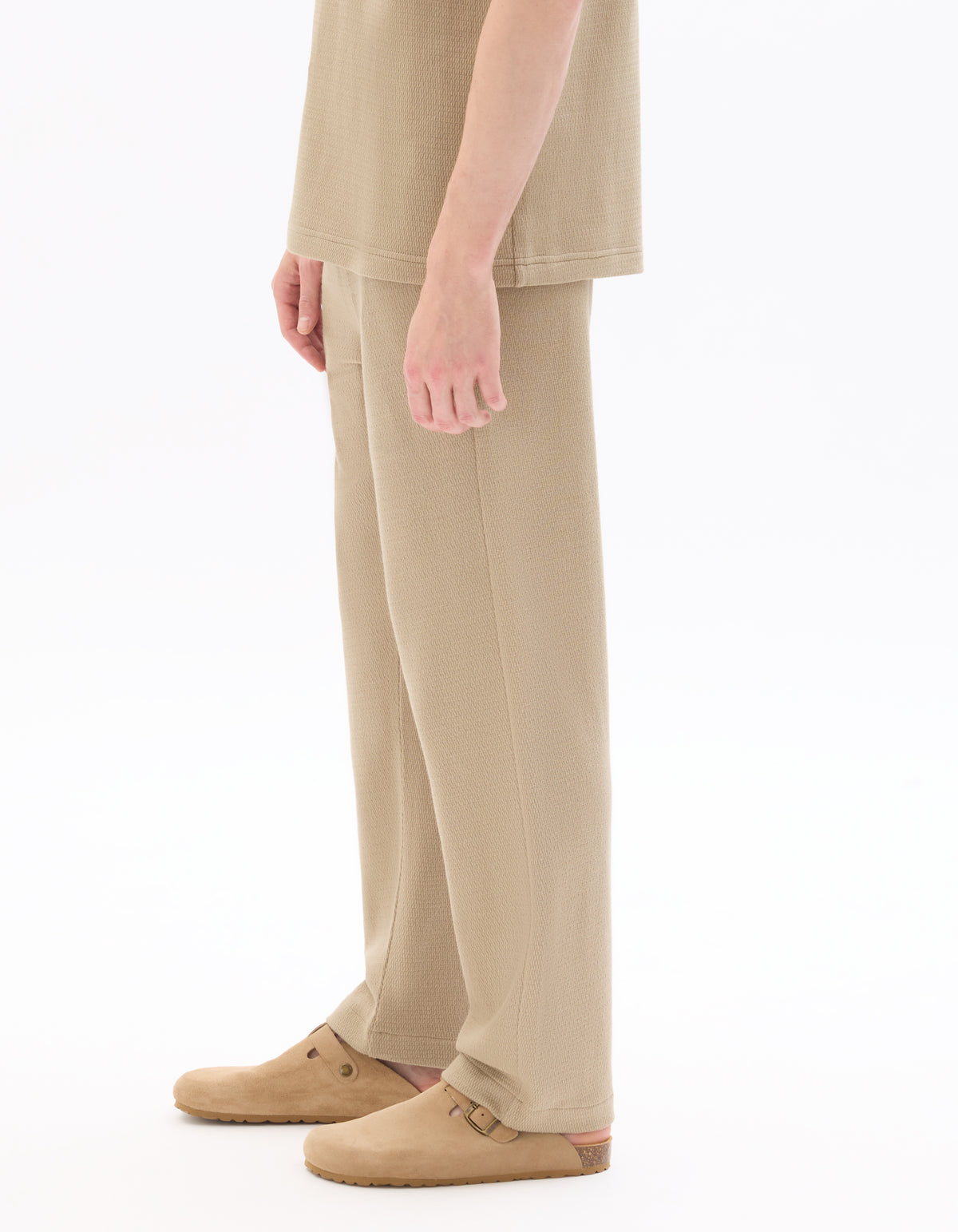 Relaxed Fit 100% Cotton Casual Trousers - Taupe