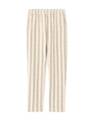 Relaxed Fit 100% Cotton Striped Casual Trousers - White
