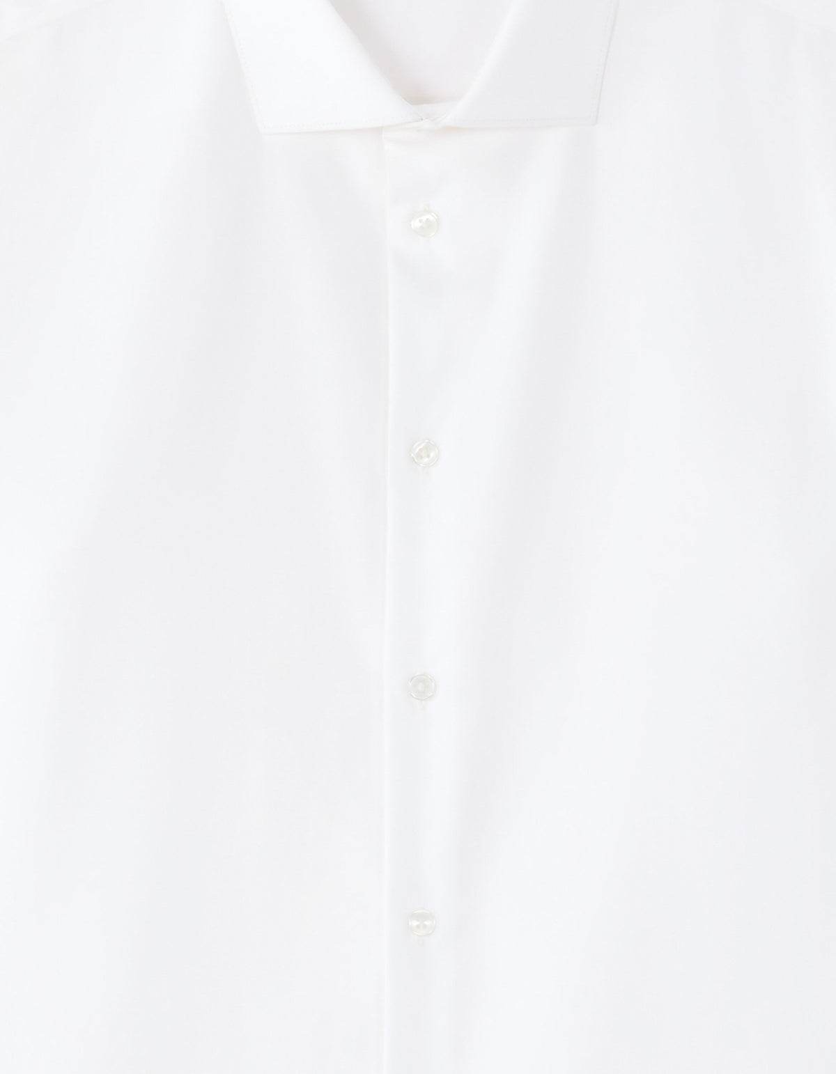 Slim Fit 100% Cotton Solid Spread Collar Shirts - White