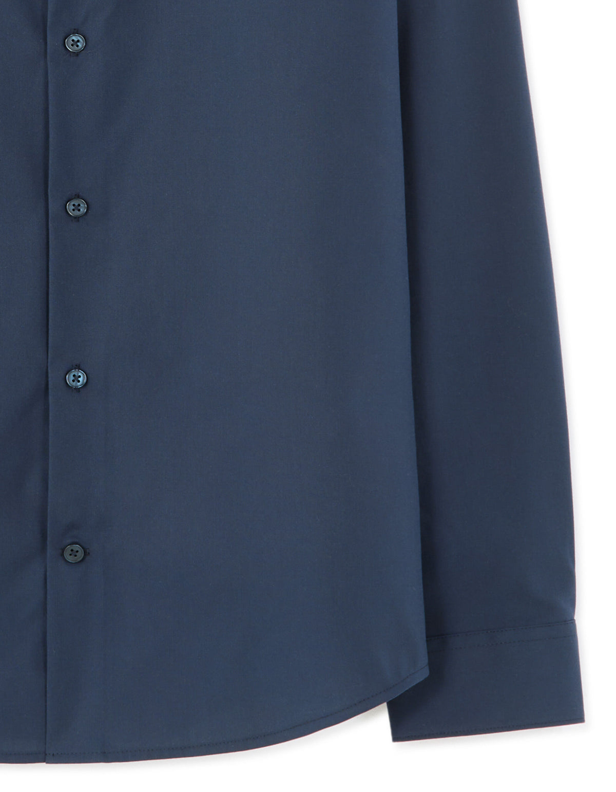 Slim Fit 100% Cotton Solid Spread Collar Shirts - Navy Blue