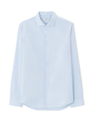 Slim Fit 100% Cotton Solid Spread Collar Shirts - Blue
