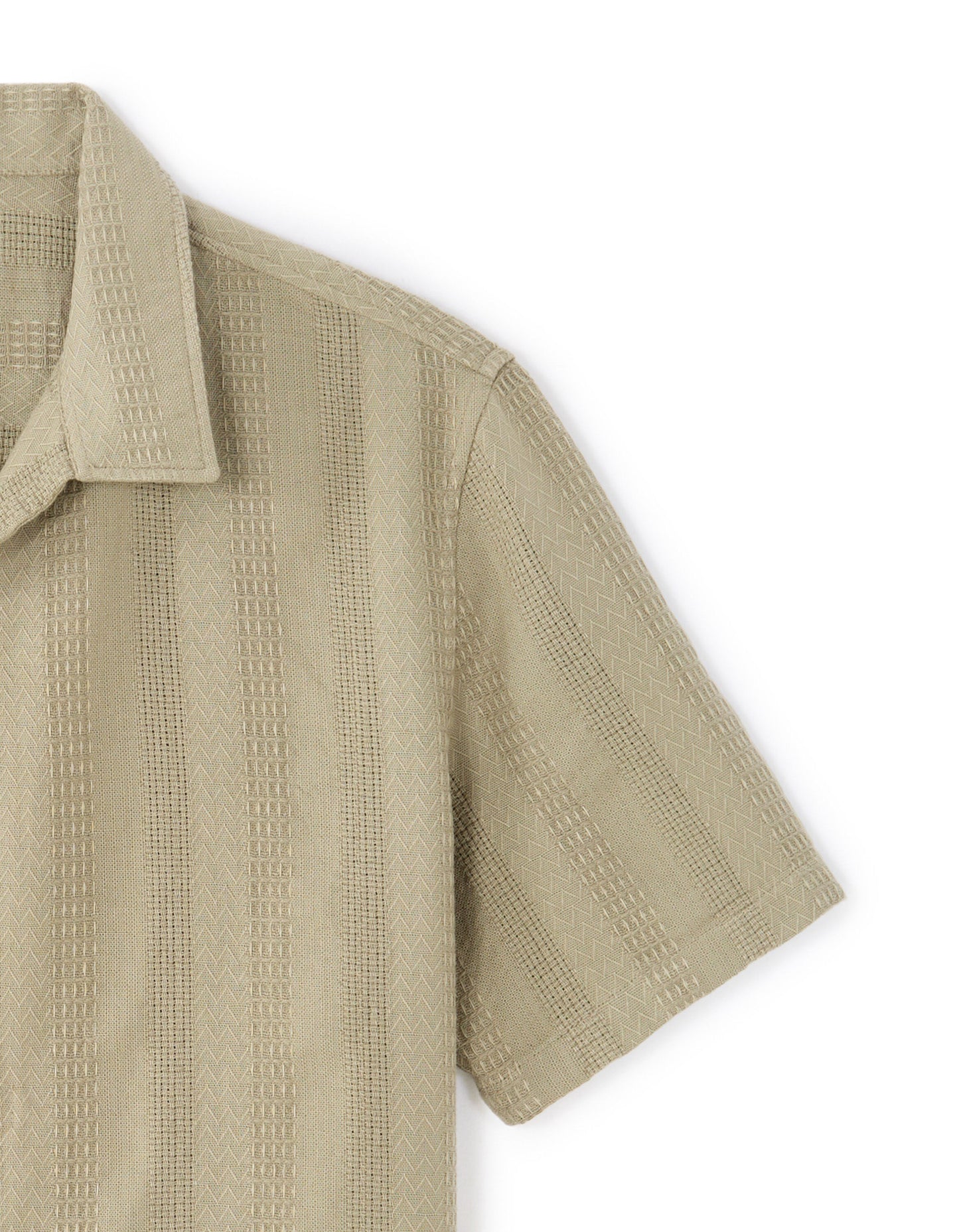 Relaxed Fit 100% Cotton Solid Cuban Collar Shirts
