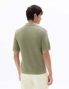 Regular Fit 100% Cotton Jacquard Polo Collar Shirt - Khaki