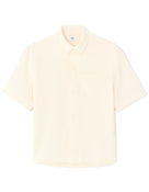 Overshirt Fit Polyester Textured Spread Collar Shirt - Beige