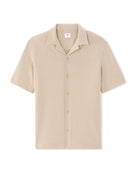 Relaxed Fit 100% Cotton Polo Collar Shirt - Brown