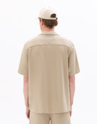 Relaxed Fit 100% Cotton Polo Collar Shirt - Brown