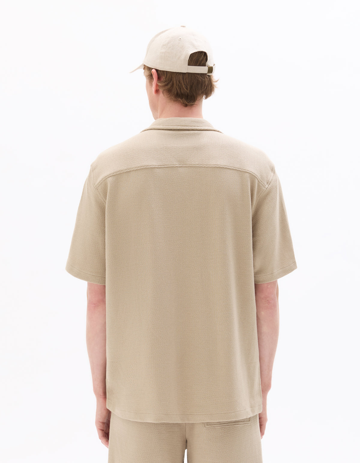 Relaxed Fit 100% Cotton Polo Collar Shirt - Brown
