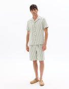 Regular Fit 100% Cotton Printed Polo Collar Shirt - Khaki