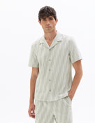 Regular Fit 100% Cotton Printed Polo Collar Shirt - Khaki