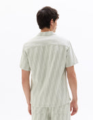 Regular Fit 100% Cotton Printed Polo Collar Shirt - Khaki