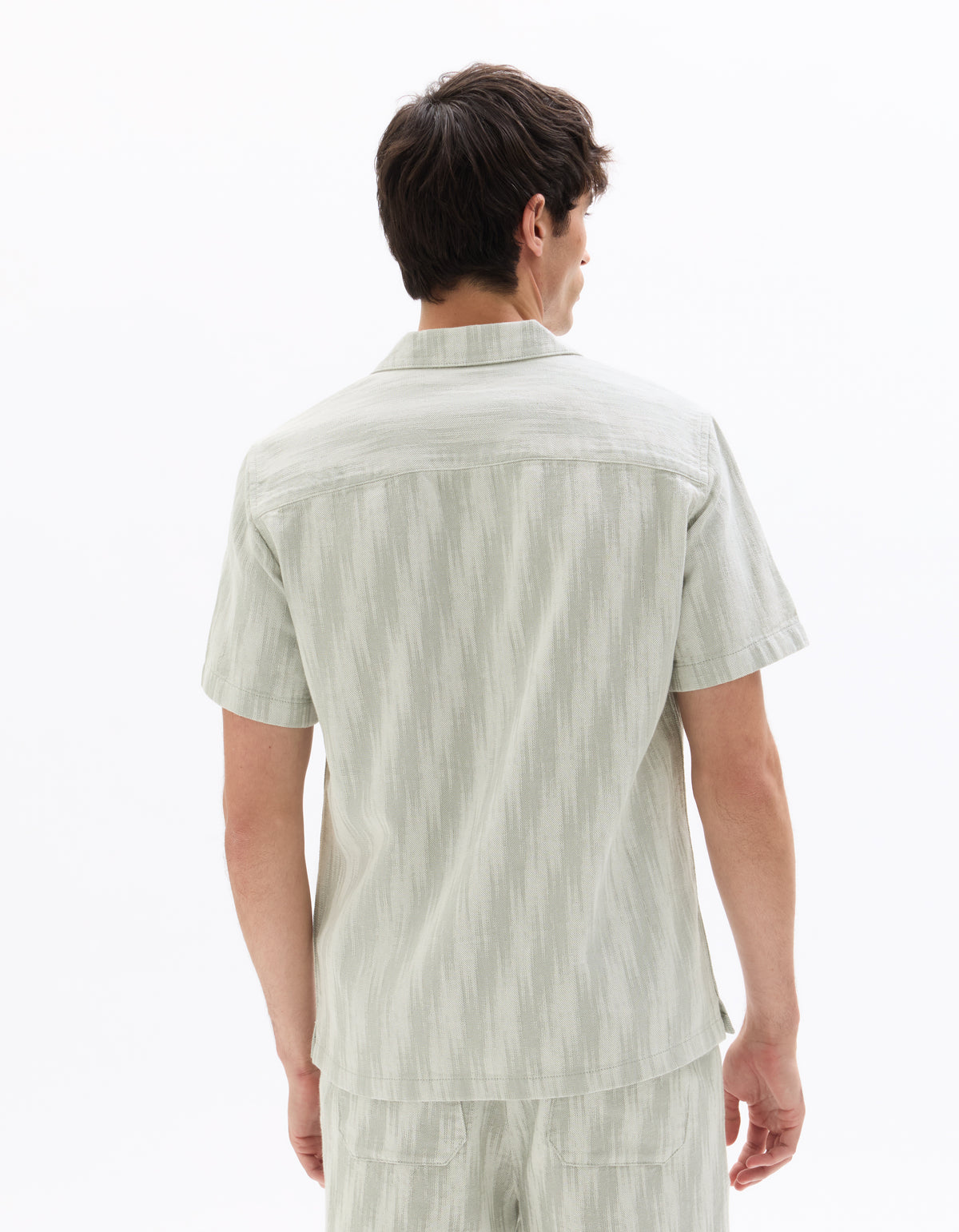 Regular Fit 100% Cotton Printed Polo Collar Shirt - Khaki