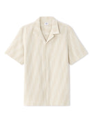 Regular Fit 100% Cotton Printed Polo Collar Shirt - Beige