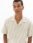 Regular Fit 100% Cotton Printed Polo Collar Shirt - Beige