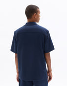 Relaxed Fit Polyester Shirt - Navy Blue