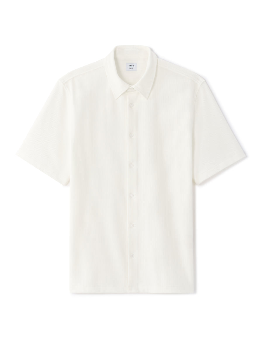 Relaxed Fit Polyester Shirt - White