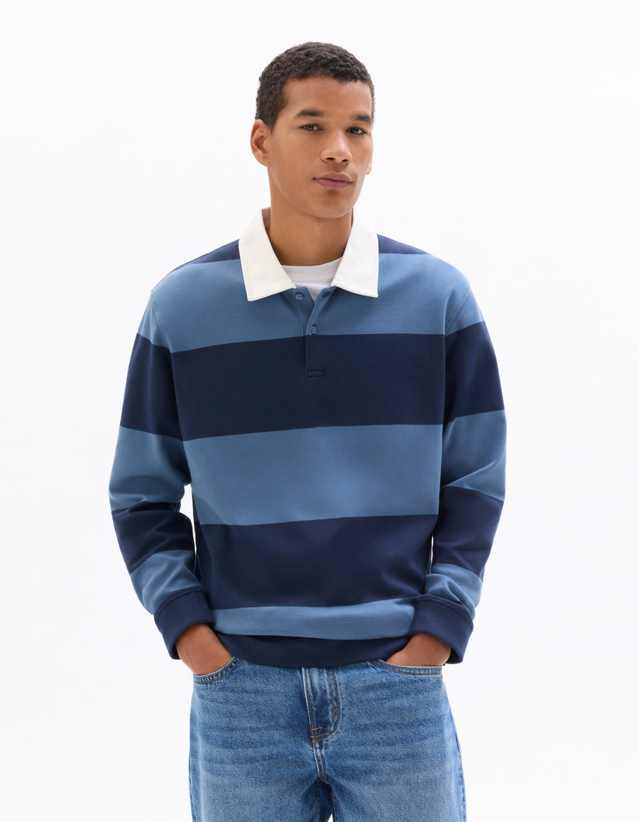 Regular Fit 100% Cotton Stripes Polo Collar T-Shirts