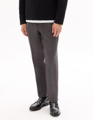 Straight Fit Poly-Viscose Solid Casual Trouser - Grey