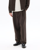 Baggy Fit Poly Viscose Casual Trousers - Brown