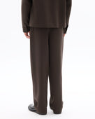 Baggy Fit Poly Viscose Casual Trousers - Brown
