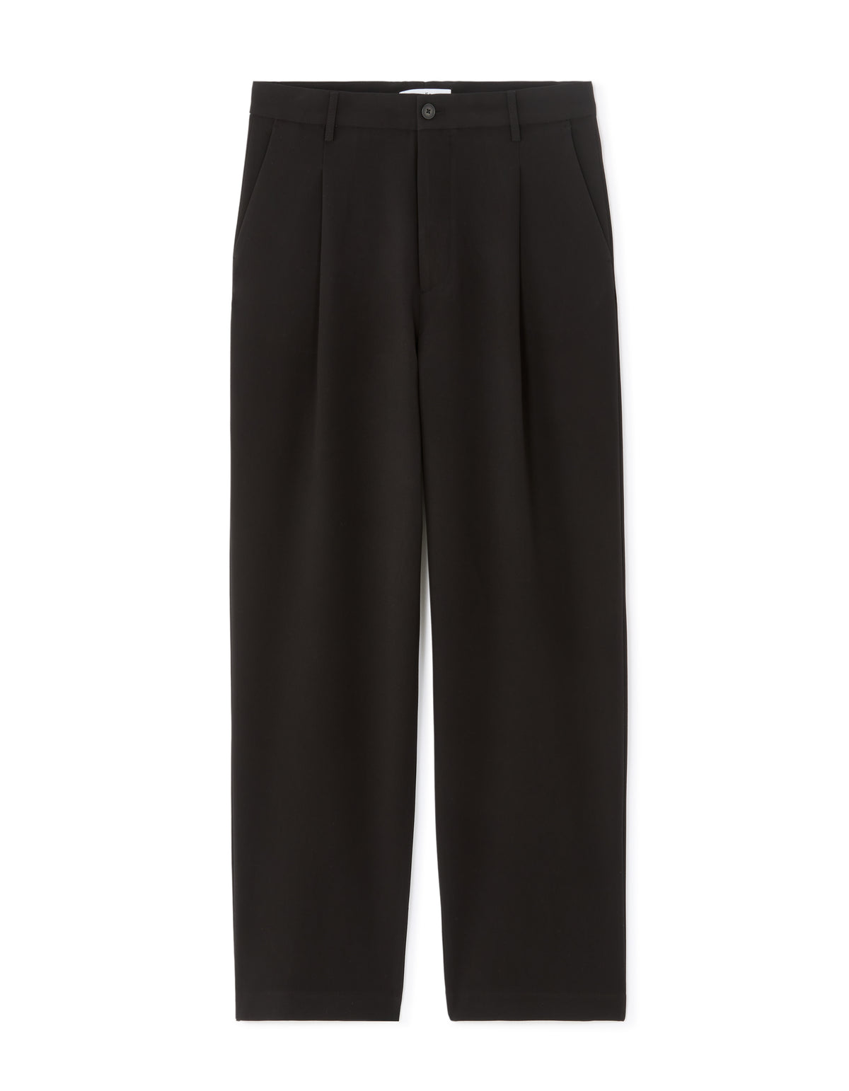 Baggy Fit Poly Viscose Casual Trousers - Black