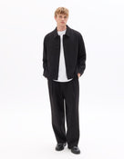 Baggy Fit Poly Viscose Casual Trousers - Black