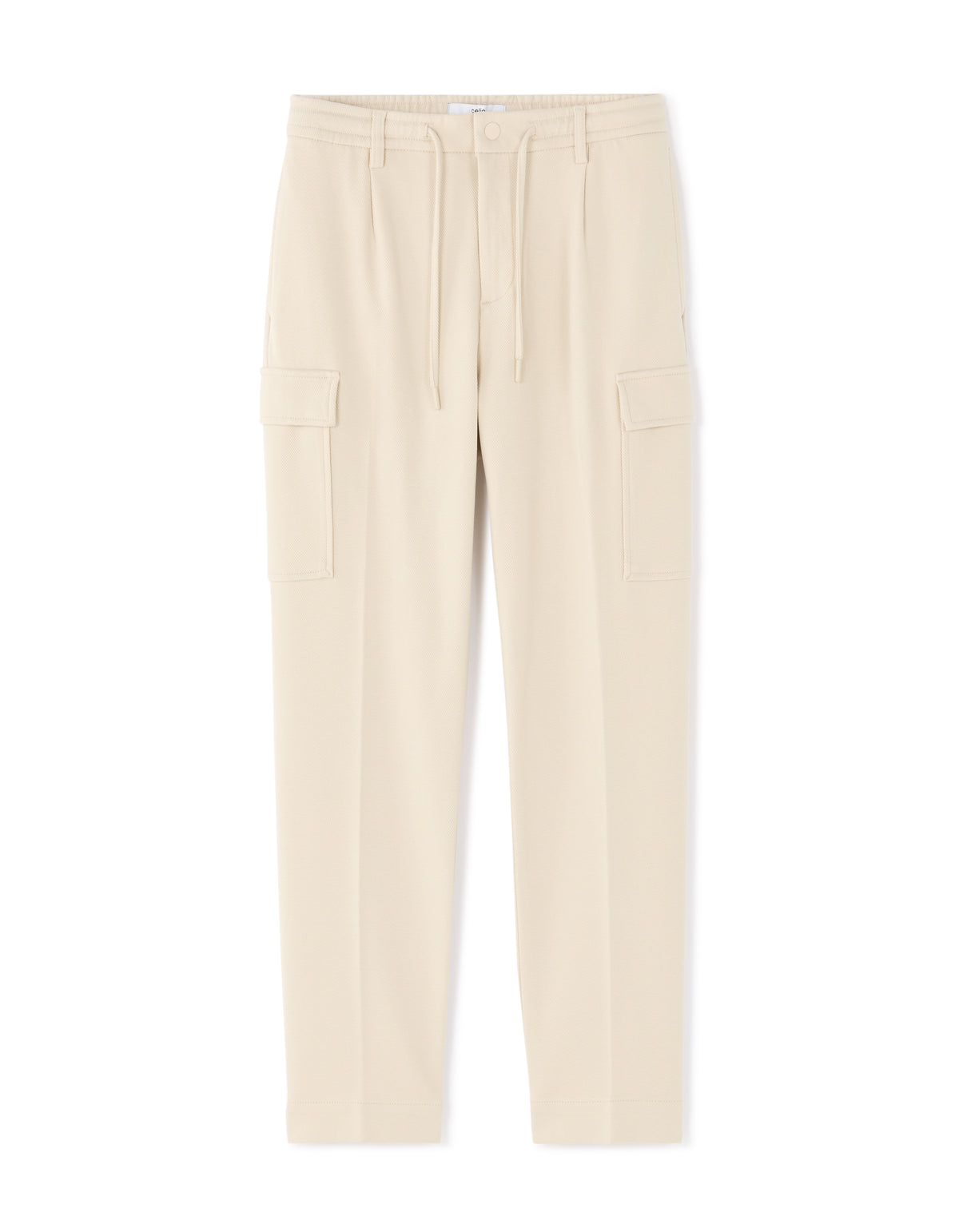 Straight Fit 100% Cotton Solid Casual Trouser - Beige
