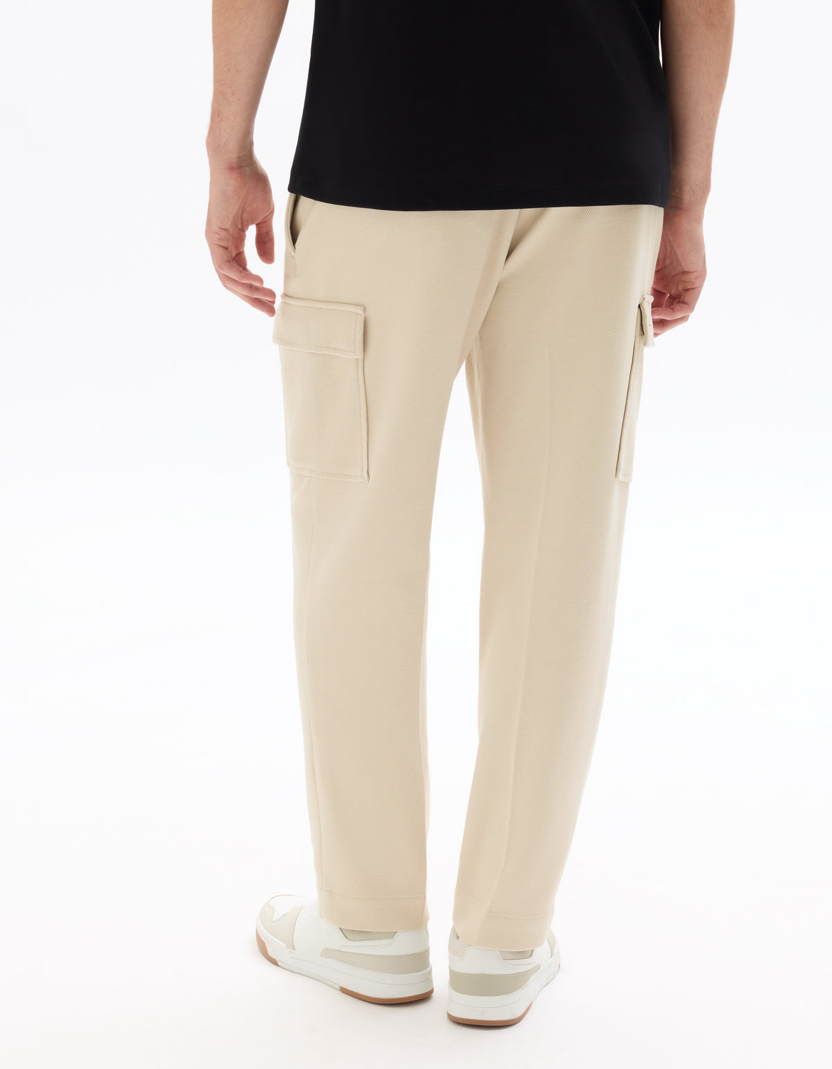 Straight Fit 100% Cotton Solid Casual Trouser - Beige