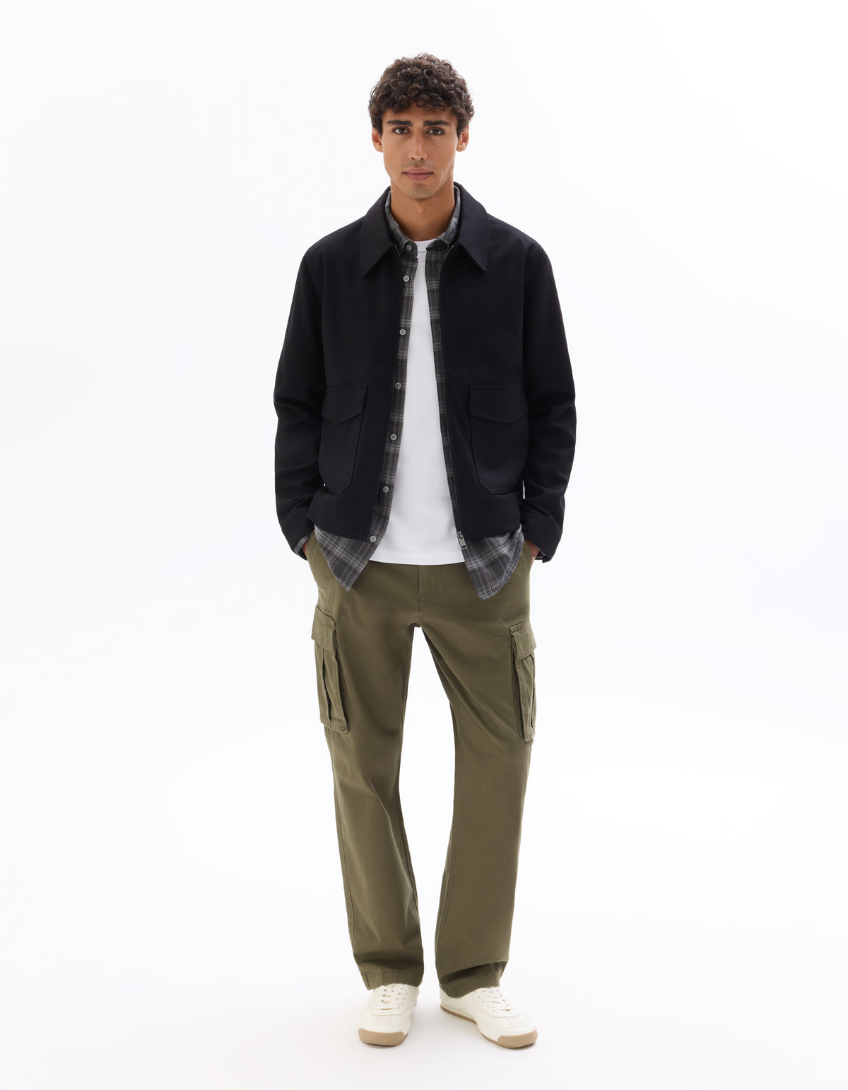 Straight Fit 100% Cotton Casual Trousers - Khaki