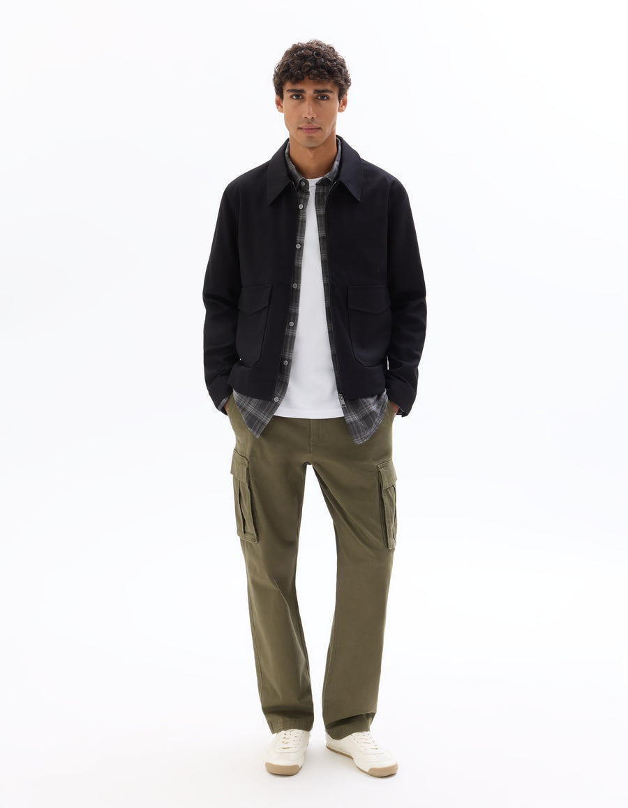 Straight Fit 100% Cotton Casual Trousers - Khaki