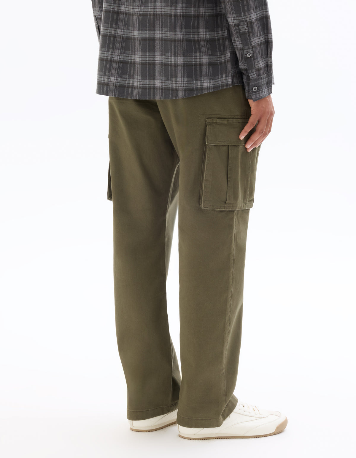 Straight Fit 100% Cotton Casual Trousers - Khaki