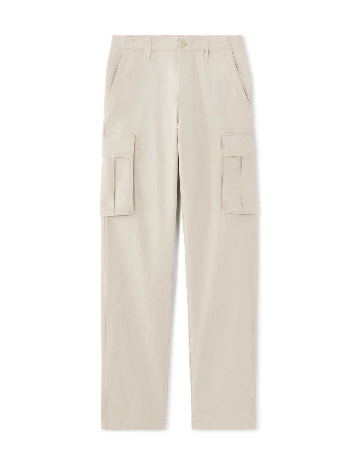 Straight Fit 100% Cotton Casual Trousers - Beige