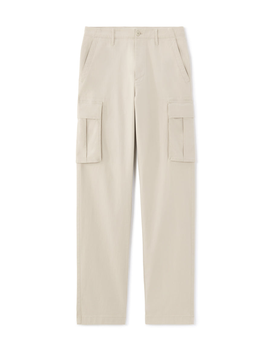 Straight Fit 100% Cotton Casual Trousers - Beige