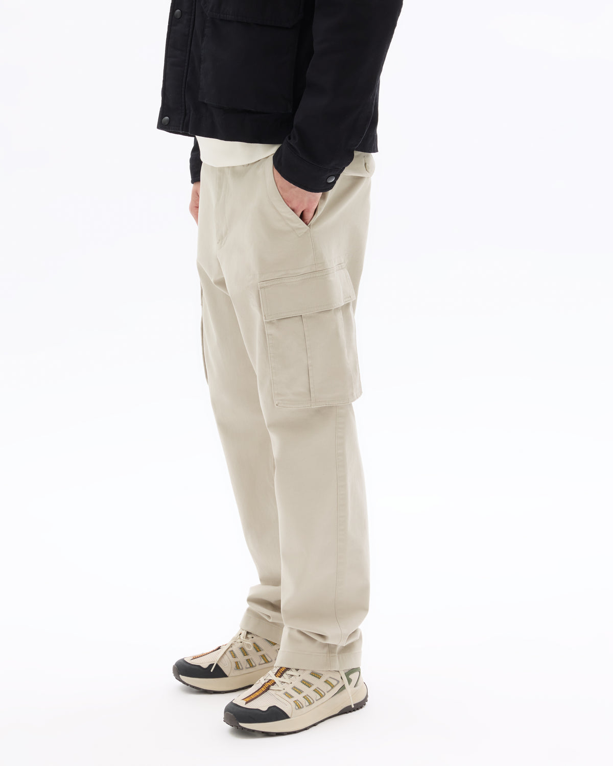 Straight Fit 100% Cotton Casual Trousers - Beige