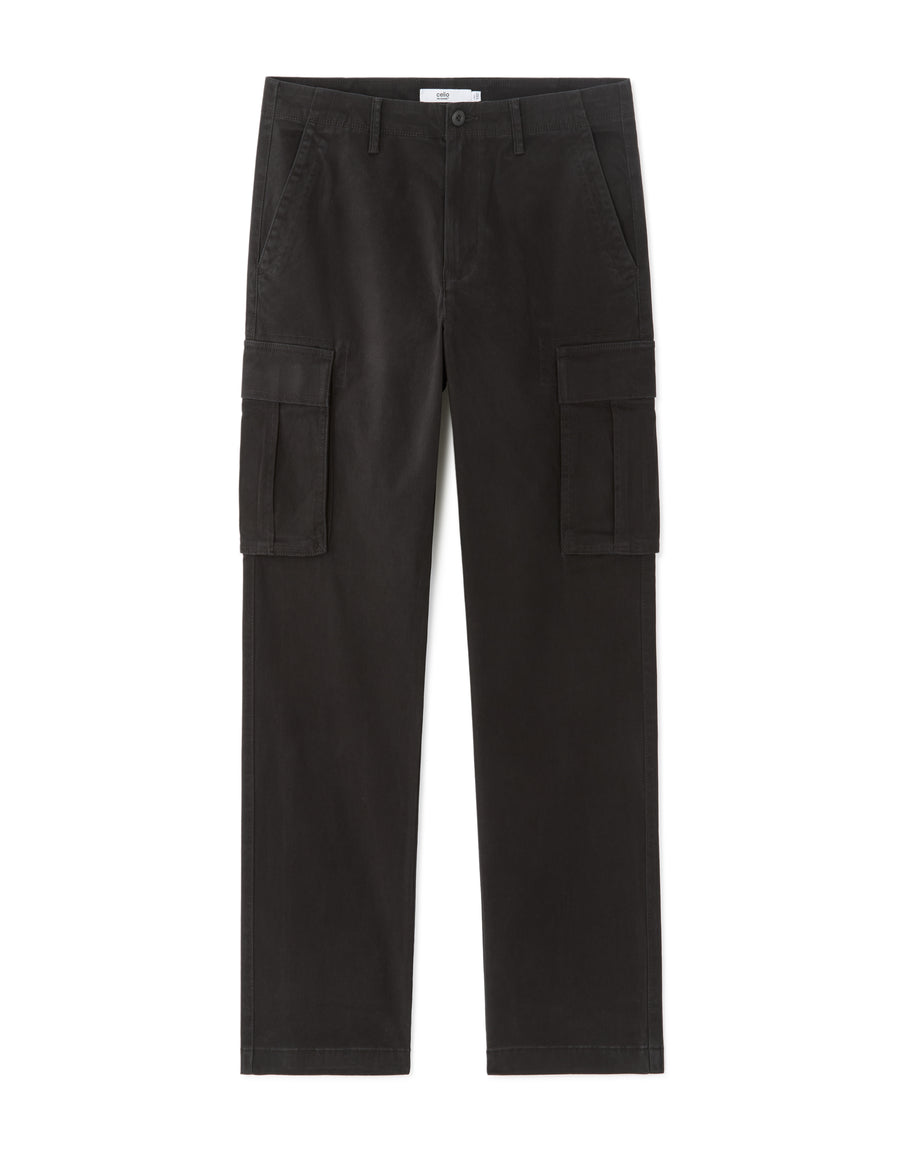 Straight Fit 100% Cotton Casual Trousers - Black