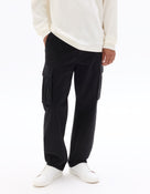 Straight Fit 100% Cotton Casual Trousers - Black