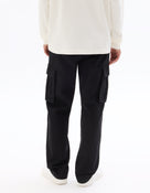 Straight Fit 100% Cotton Casual Trousers - Black