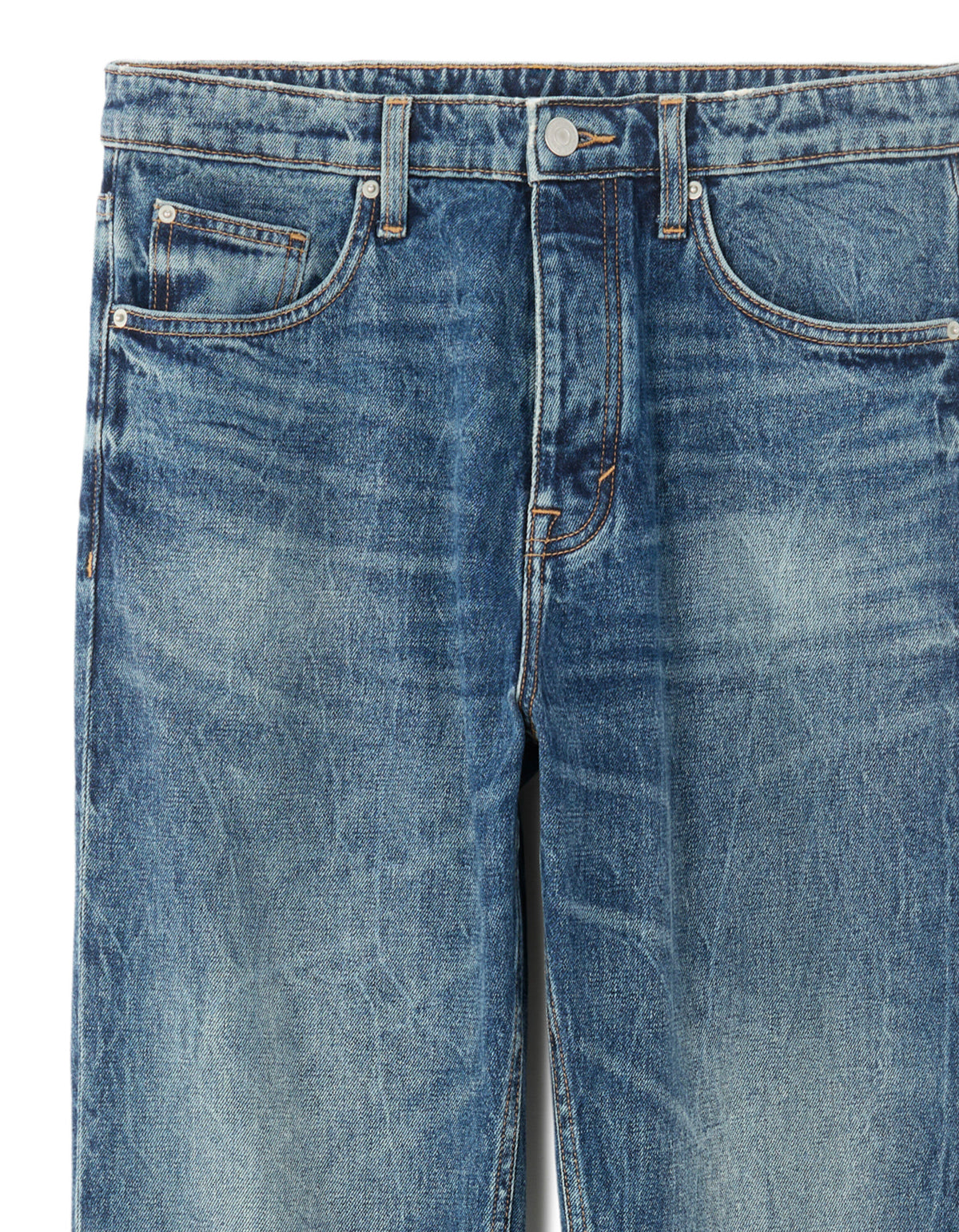 Straight Fit 100% Cotton Solid Jeans - Blue