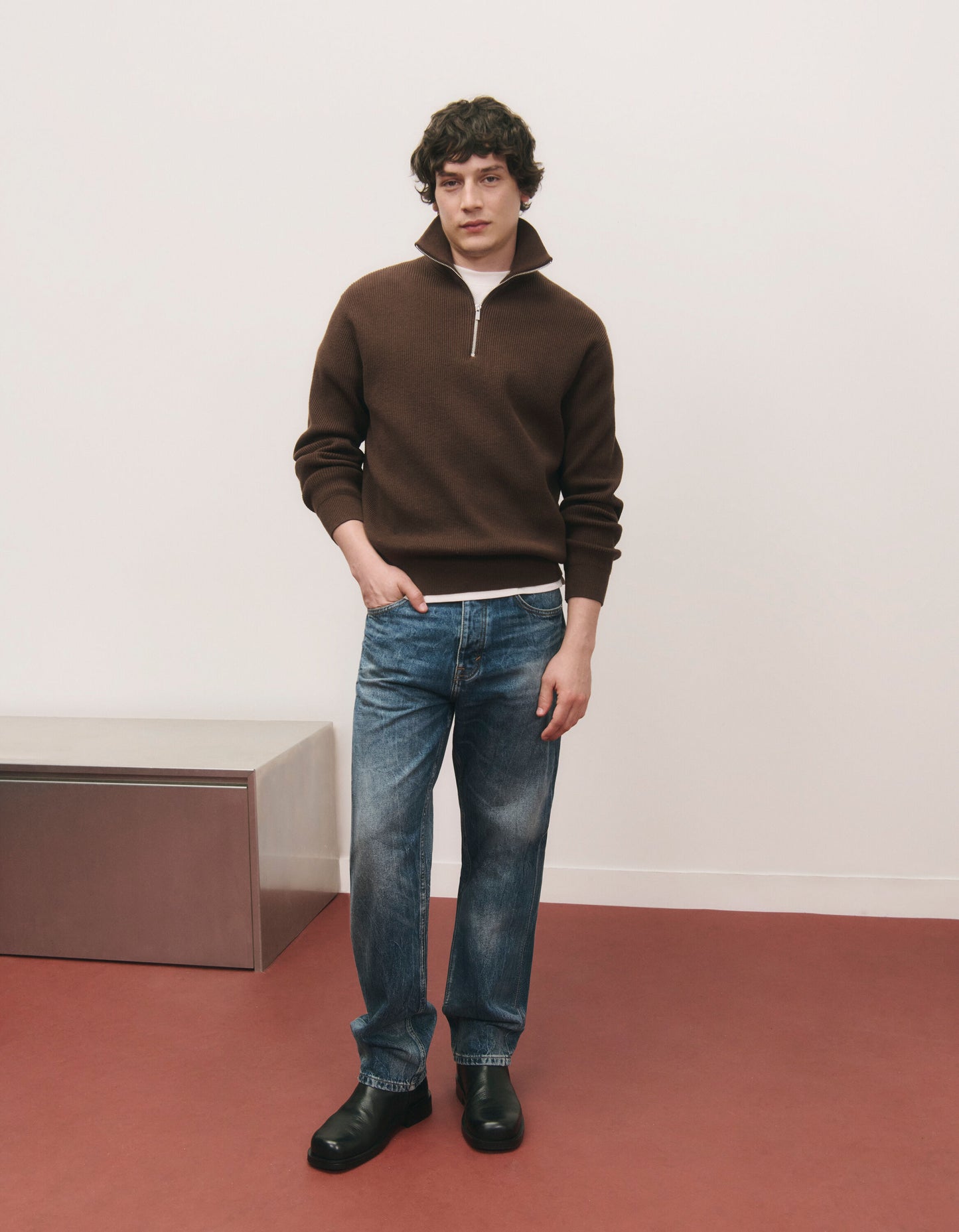 Straight Fit 100% Cotton Solid Jeans - Blue