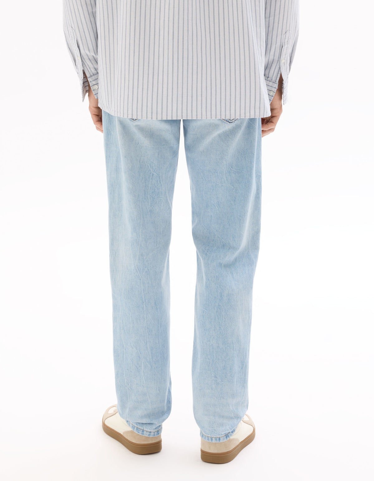 Straight Fit 100% Cotton Solid Jeans - Blue