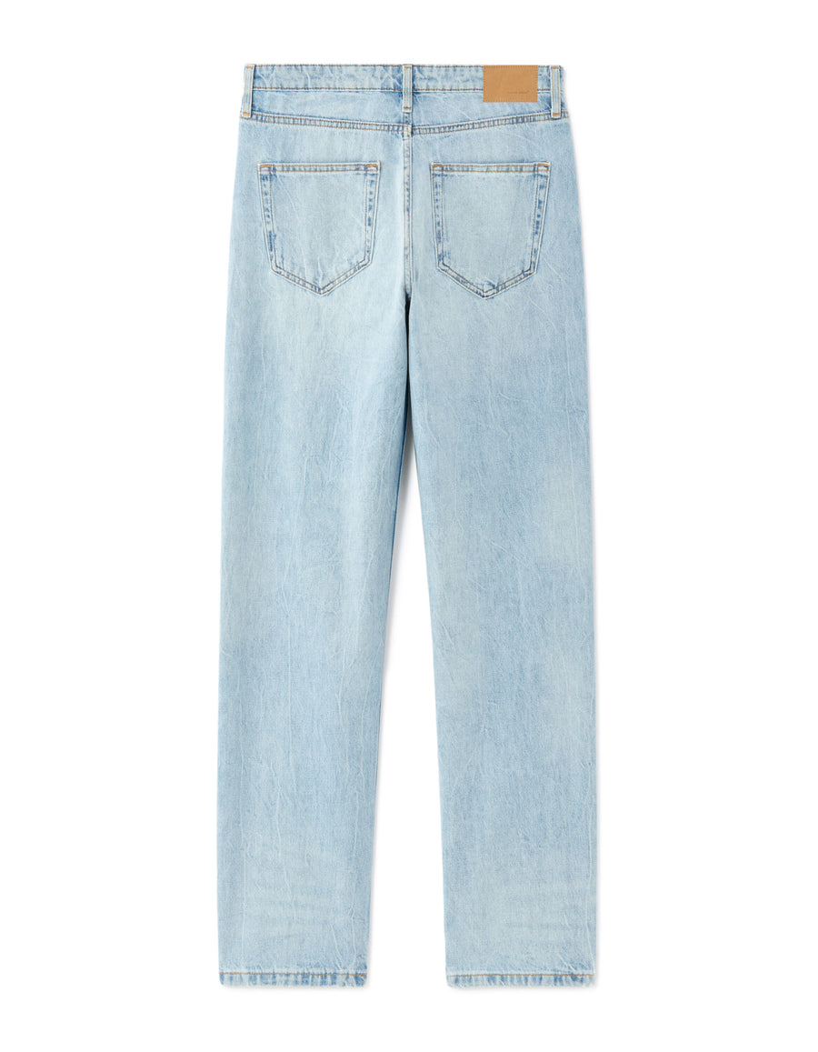 Straight Fit 100% Cotton Solid Jeans - Blue