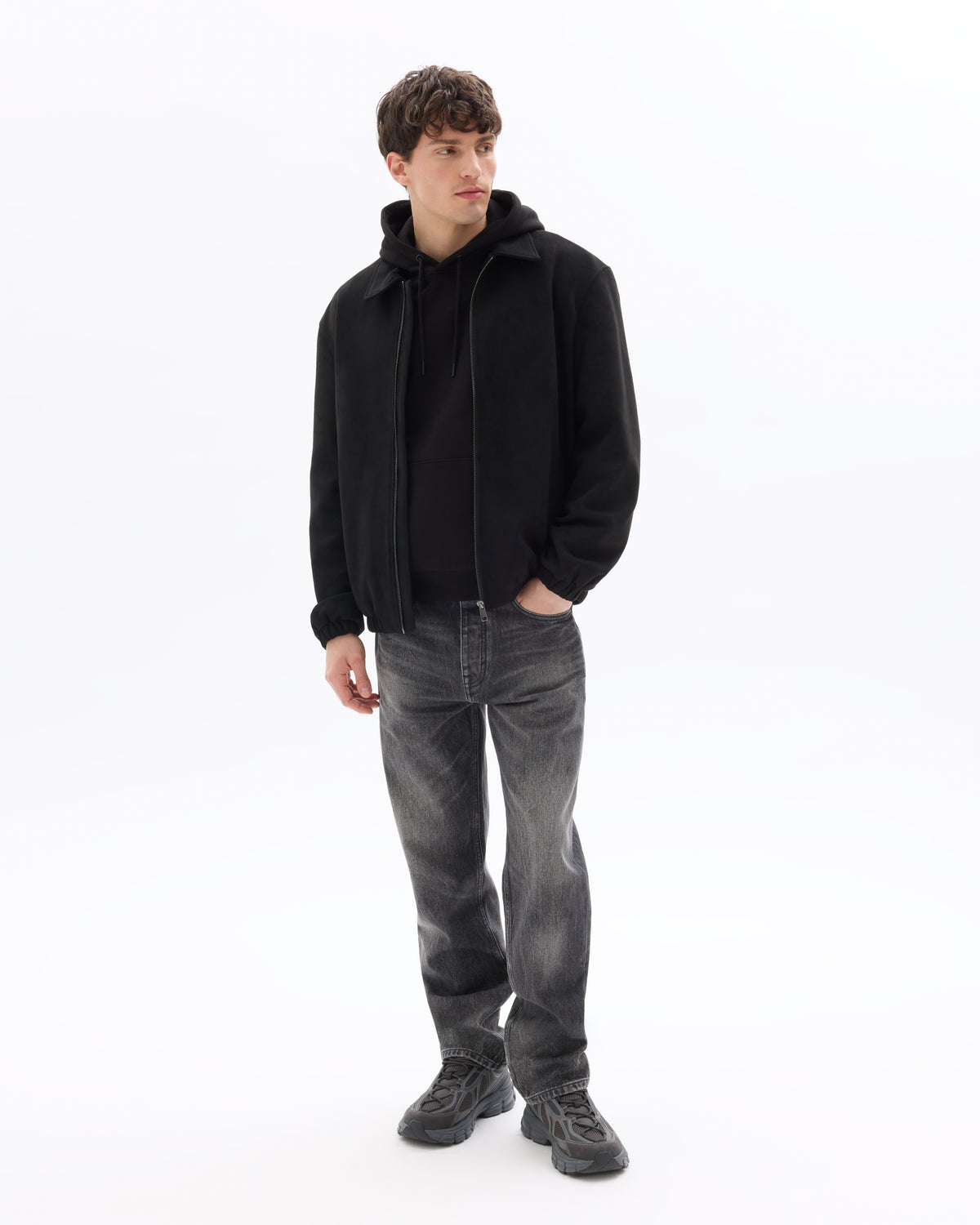 Straight Fit 100% Cotton Jeans - Black