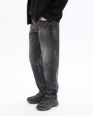 Straight Fit 100% Cotton Jeans - Black