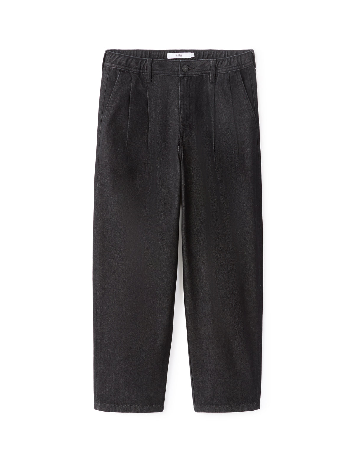 Carrot Fit 100% Cotton Solid Jeans - Black