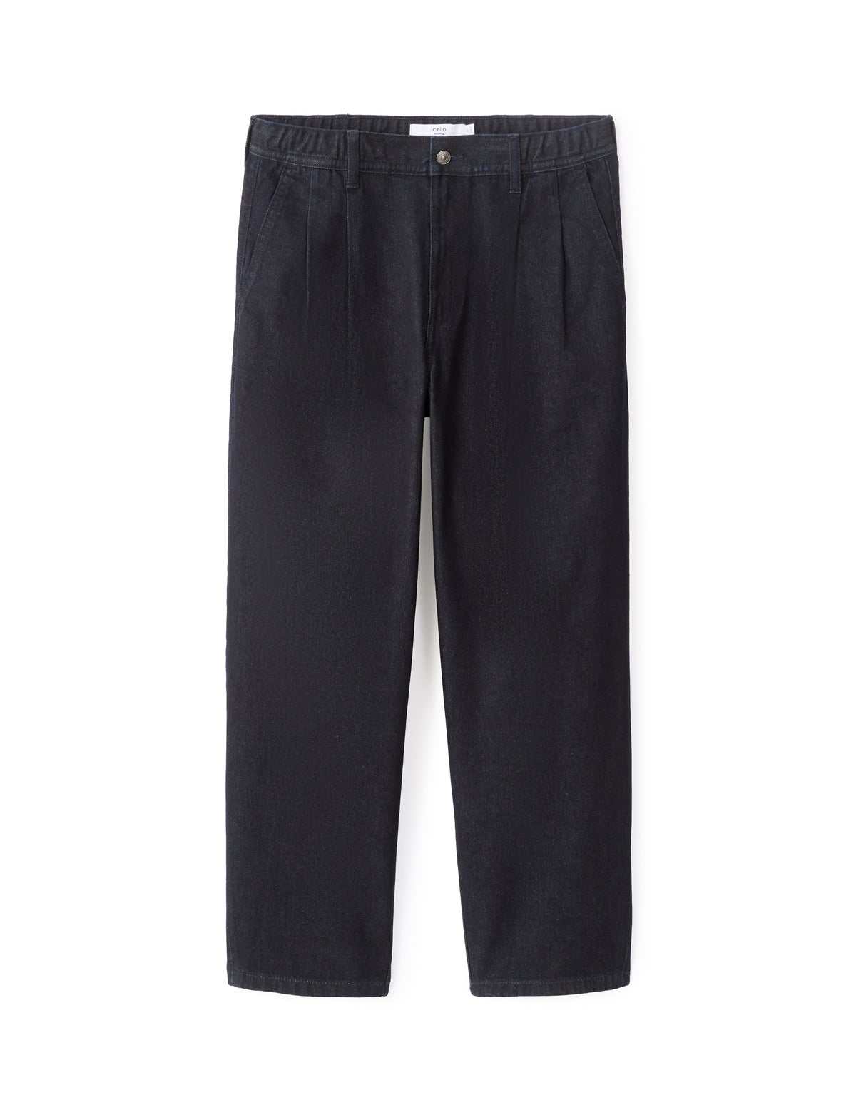 Carrot Fit 100% Cotton Solid Jeans - Navy Blue