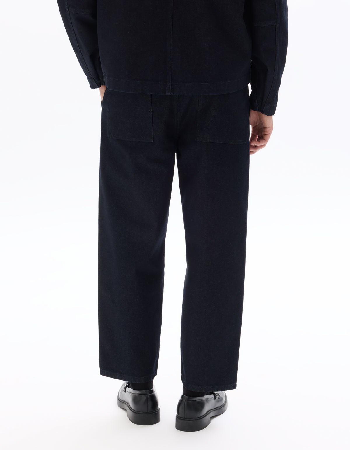 Carrot Fit 100% Cotton Solid Jeans - Navy Blue