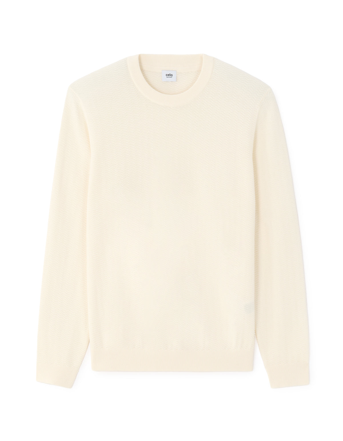 Regular Fit 100% Cotton Crew Neck Sweaters - Off White