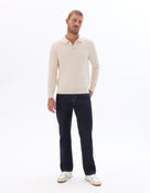 Regular Fit Cotton Blend Textured Round Neck Sweater - Beige