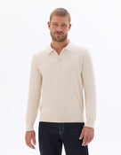 Regular Fit Cotton Blend Textured Round Neck Sweater - Beige